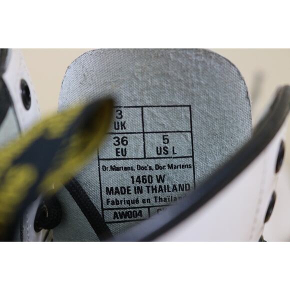 Doc Dr Martens Boots Womens 5 White Combat Lace Up 1450 Air Wair - Picture 11 of 13